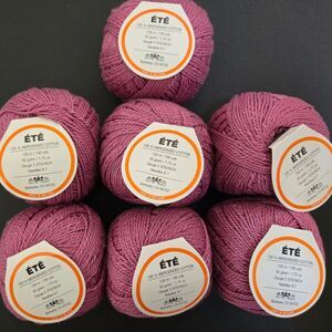 Été 100% Mercerized Cotton Yarn in Pink